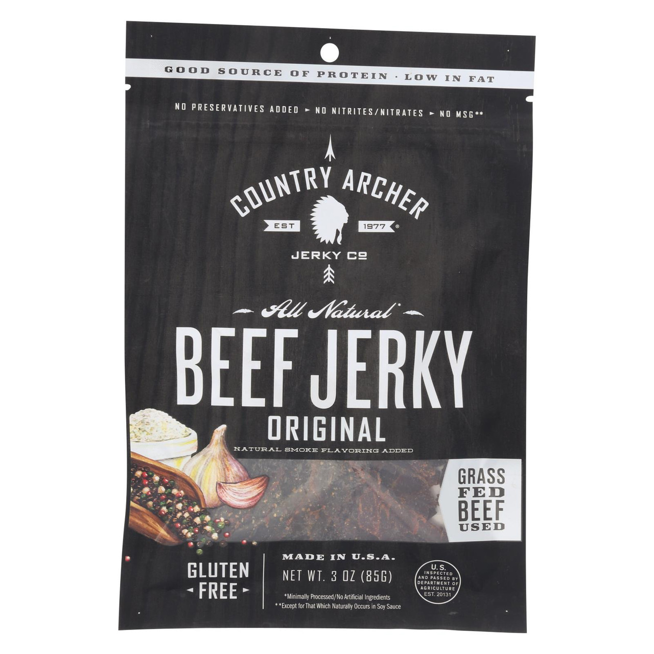 Country Archer Beef Jerky, Original 3 Oz