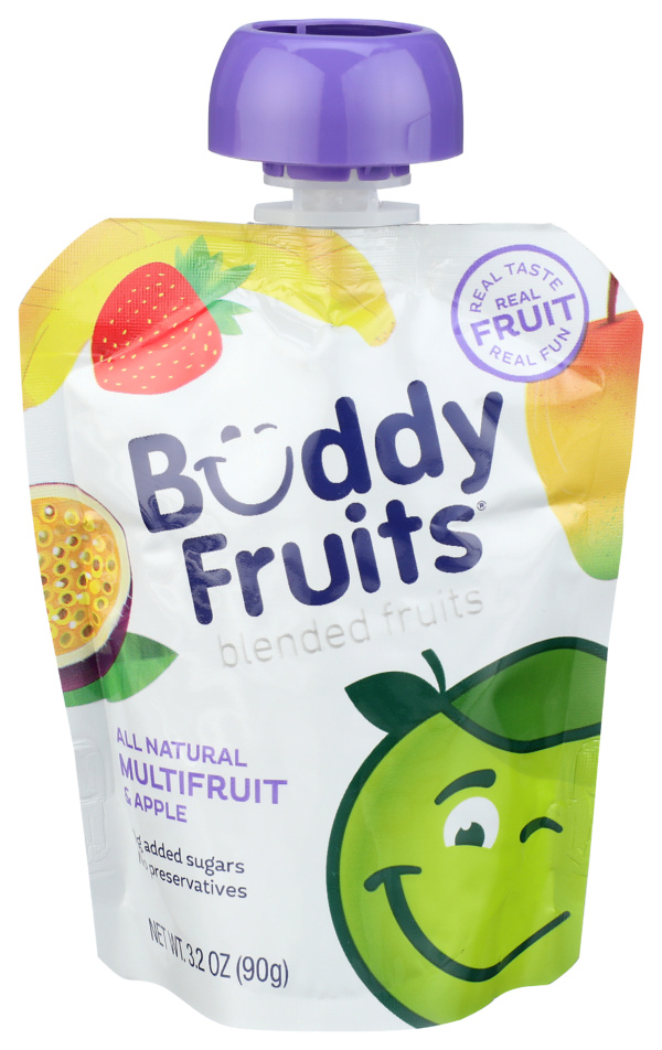 Buddy Fruits Pure Blended Fruit Apple & Multifruit 3.2oz Pouch