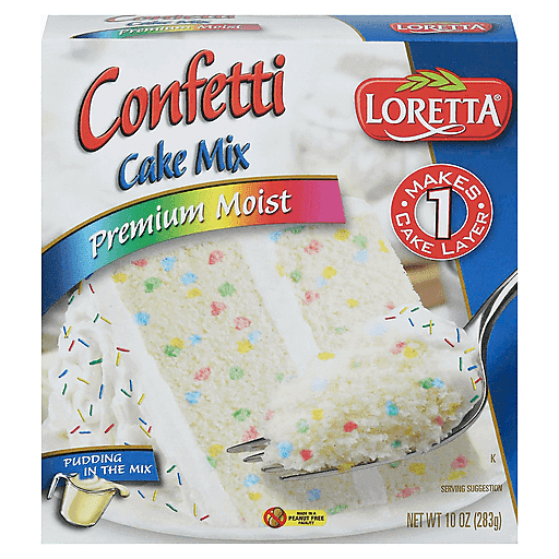 Loretta Cake Mix, Premium Moist, Confetti 10 Oz