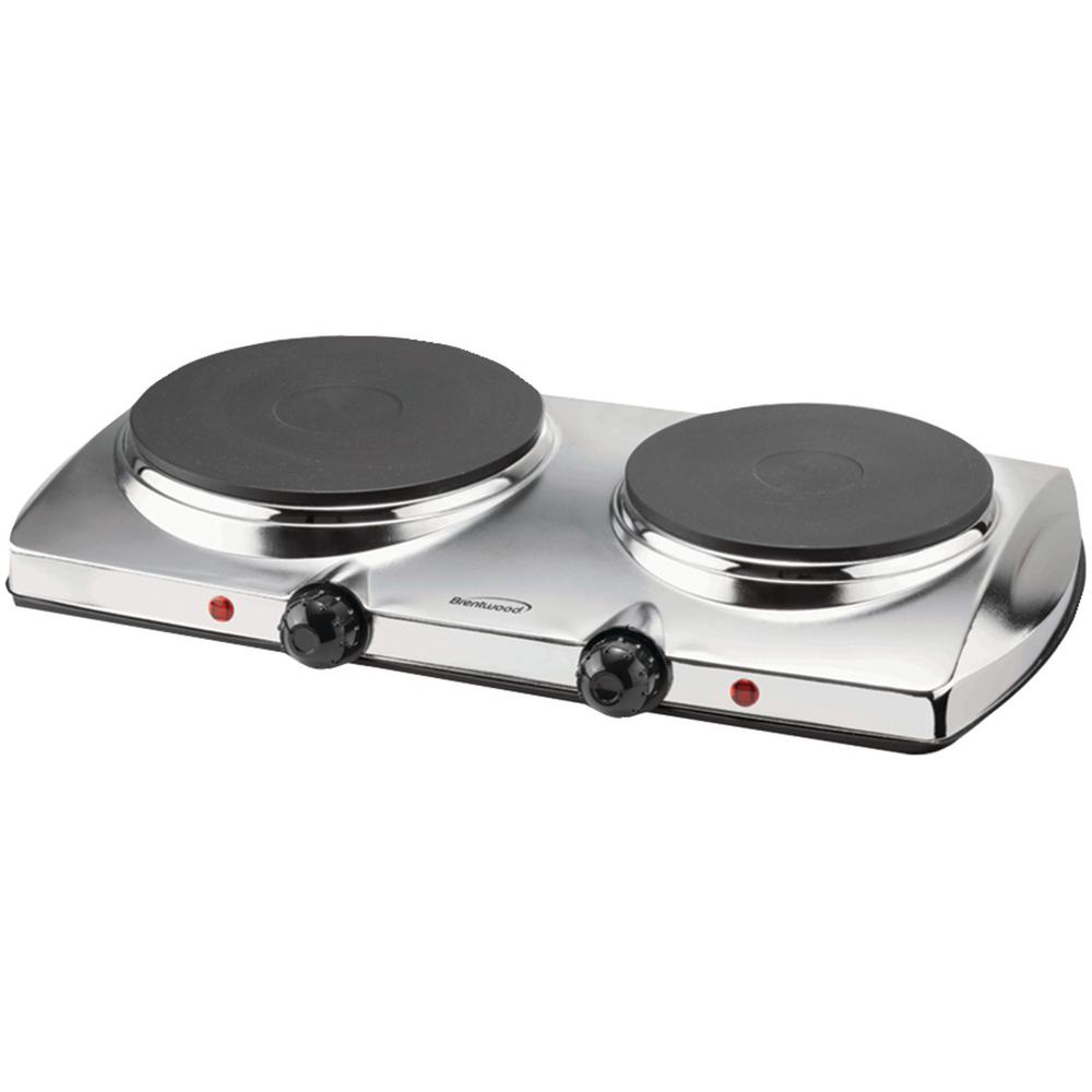 Brentwood 1440W Electric Double Hot Plate - Silver