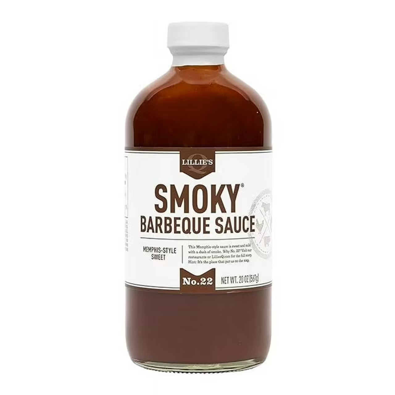 Lillie's Q Barbeque Sauce, Smoky, Memphis Style Sweet, No. 22 20 Oz