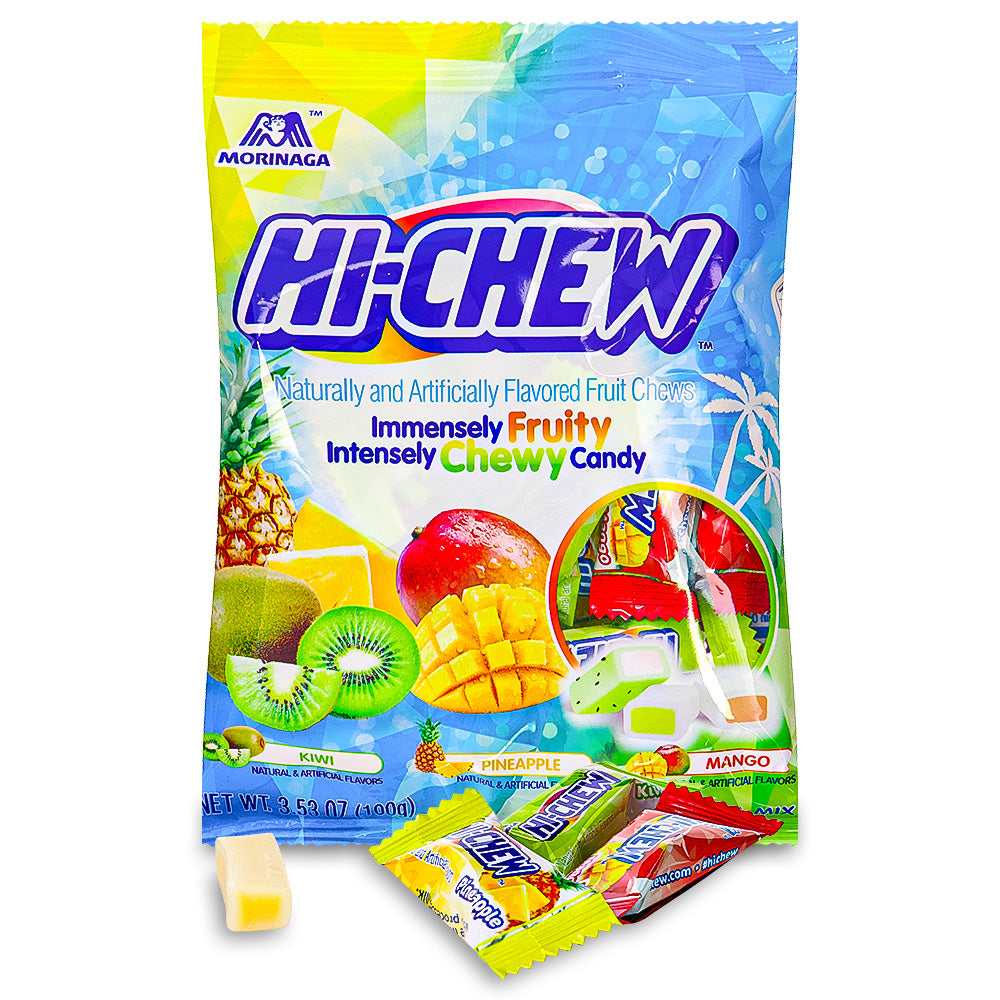 Hi-Chew Tropical Mix Kiwi/Pineapple/Mango Fruit Chews 3.53 Oz