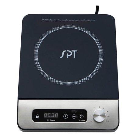 SPT Sunpentown SR-1884SS: 1650W Induction Cooktop With Control Knob Black