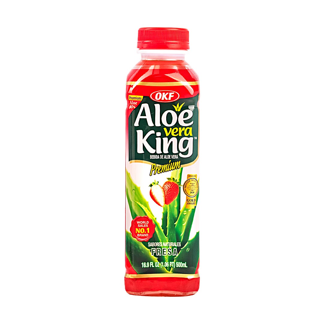 OKF Aloe Vera King Drink, Strawberry, 16.9 Fluid Ounce