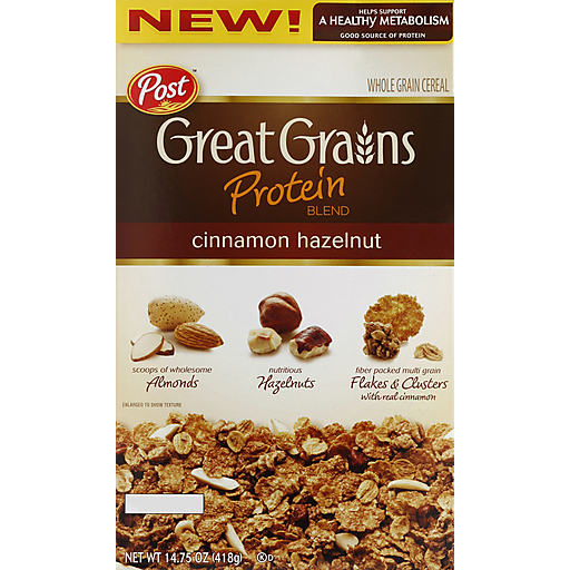 Great Grains Post Protein Blend Cinnamon Hazelnut Cereal