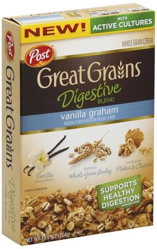 Great Grains Digestive Blend Vanilla Graham Cereal 12.5 Oz. Box