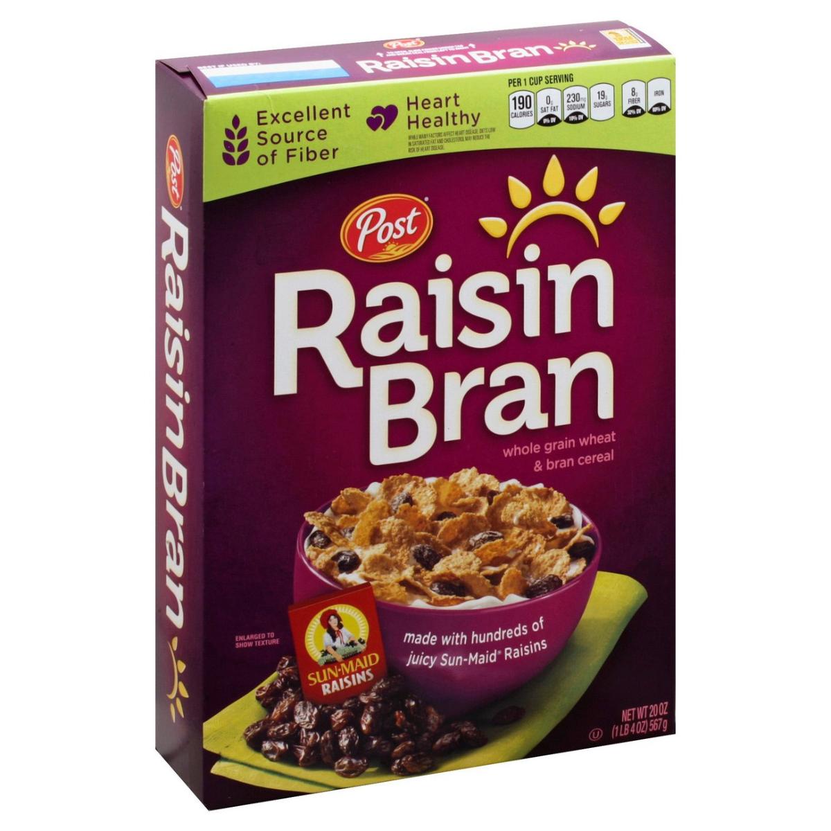Raisin Bran Post Whole Grain Wheat & Breakfast Cereal, Kosher, 20 Ounce