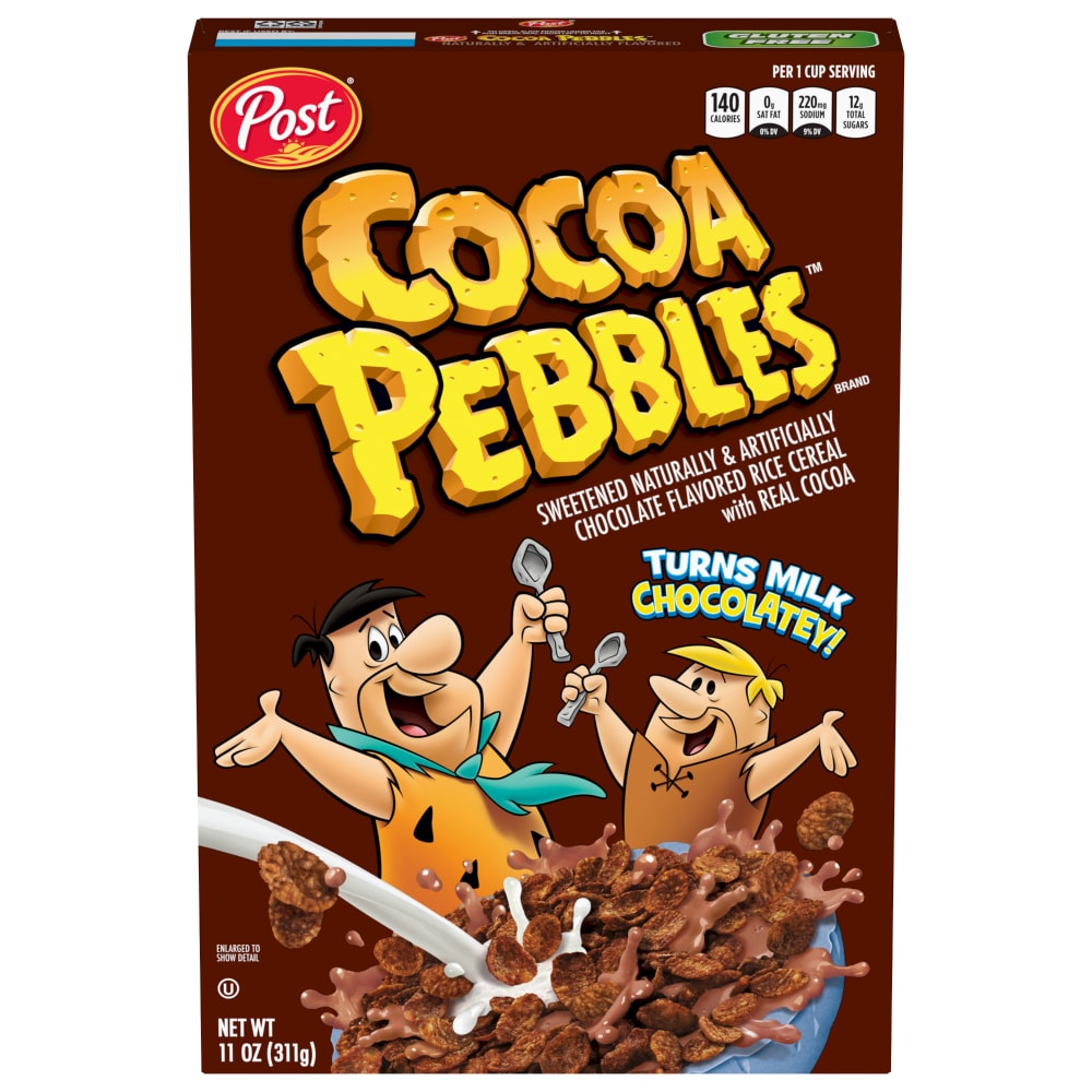 Post Cocoa Pebbles Chocolate Flavored Rice Cereal, 11 Oz