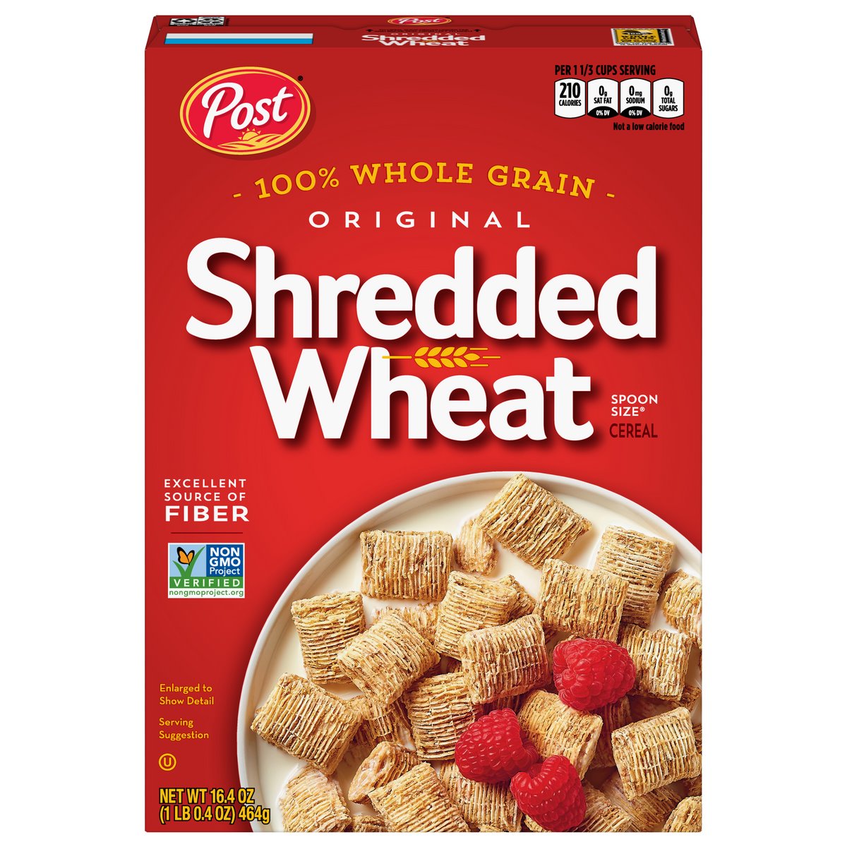 Post Shredded Wheat Cereal, 100% Whole Grain, Original, Spoon Size 16.4 Oz