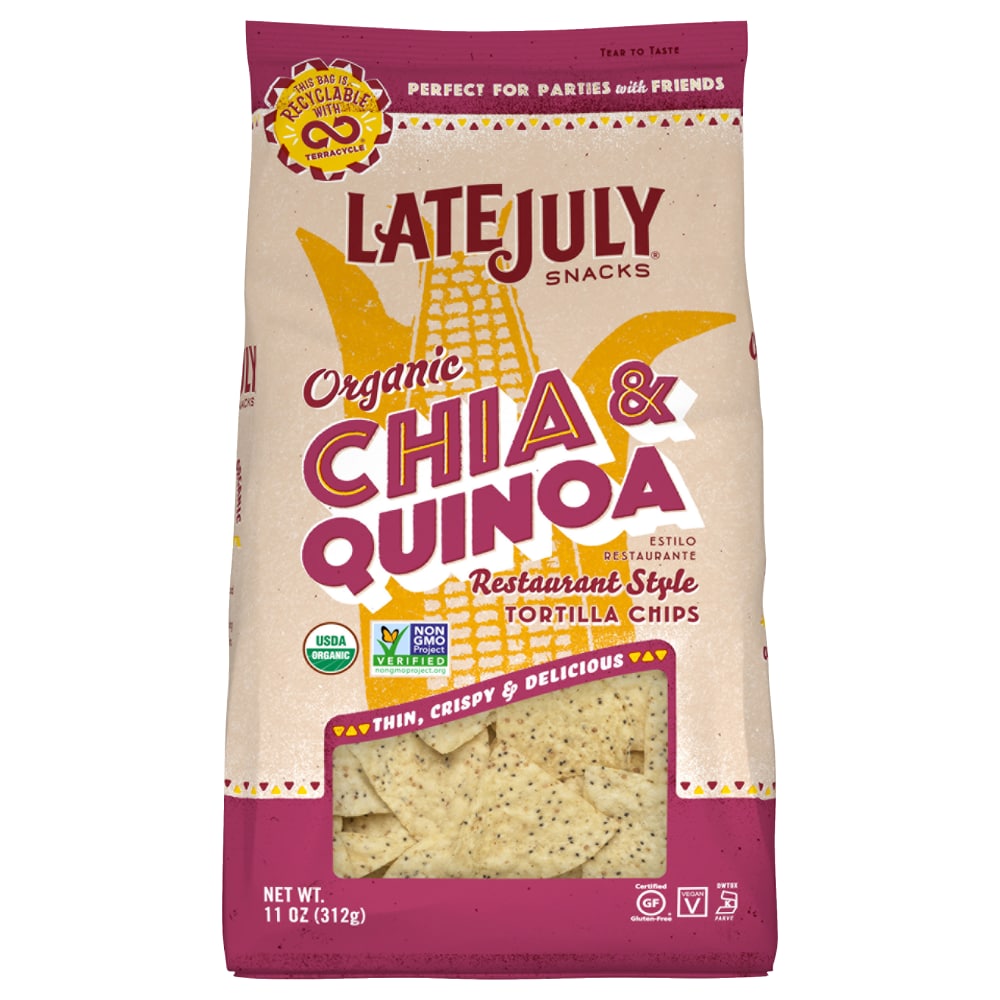 Late July Snacks Restaurant Style Chia & Quinoa Tortilla Chips, 11 Oz. Bag