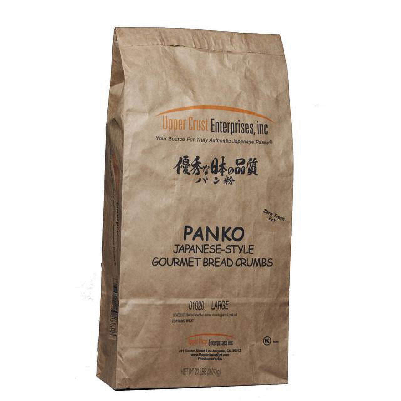 Upper Crust Enterprises Panko Large Grind Authentic Japanese Bread Crumbs 20lb