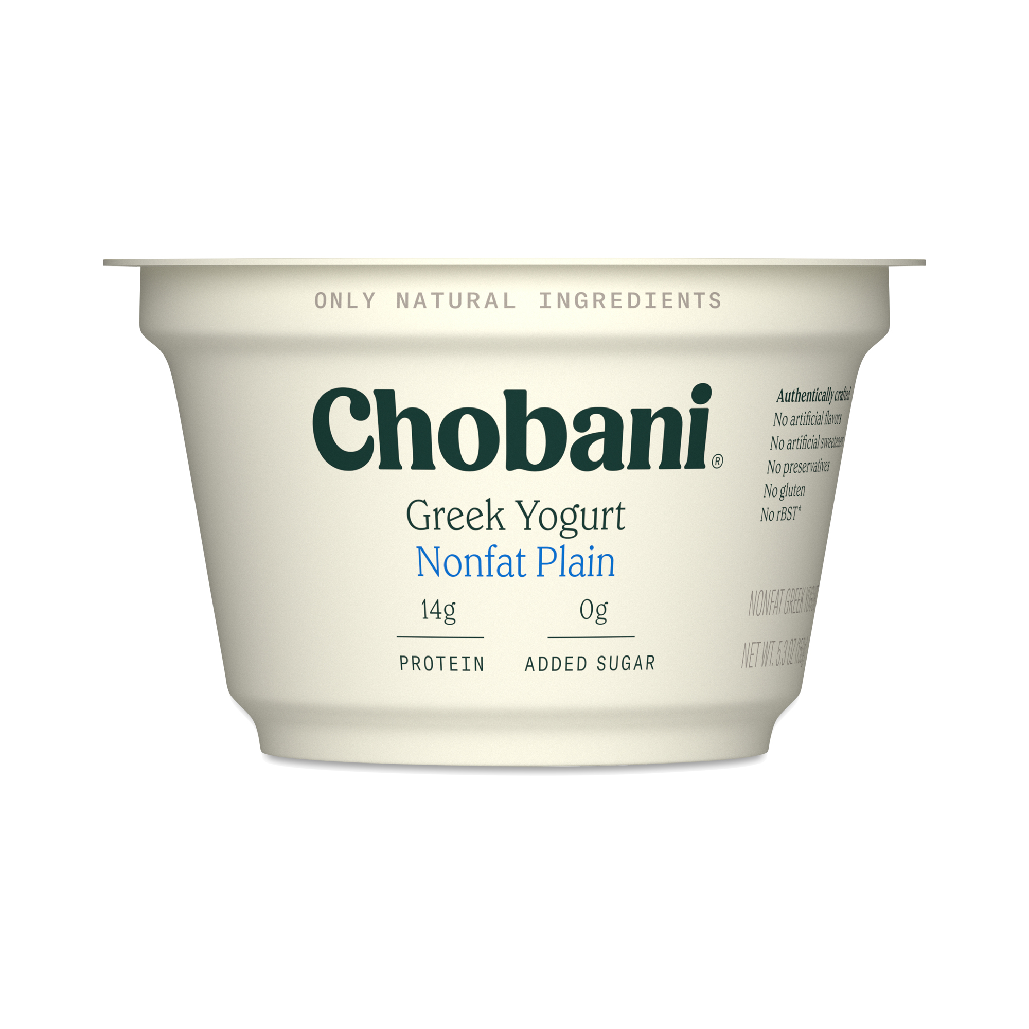 Chobani Yogurt, Greek, Nonfat, Plain - 5.3 Ounce