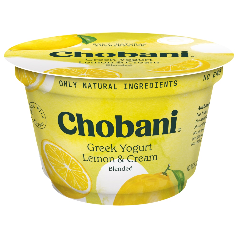 Chobani Greek, Creamy Blended Lemon & Cream Yogurt - 5.3 Oz