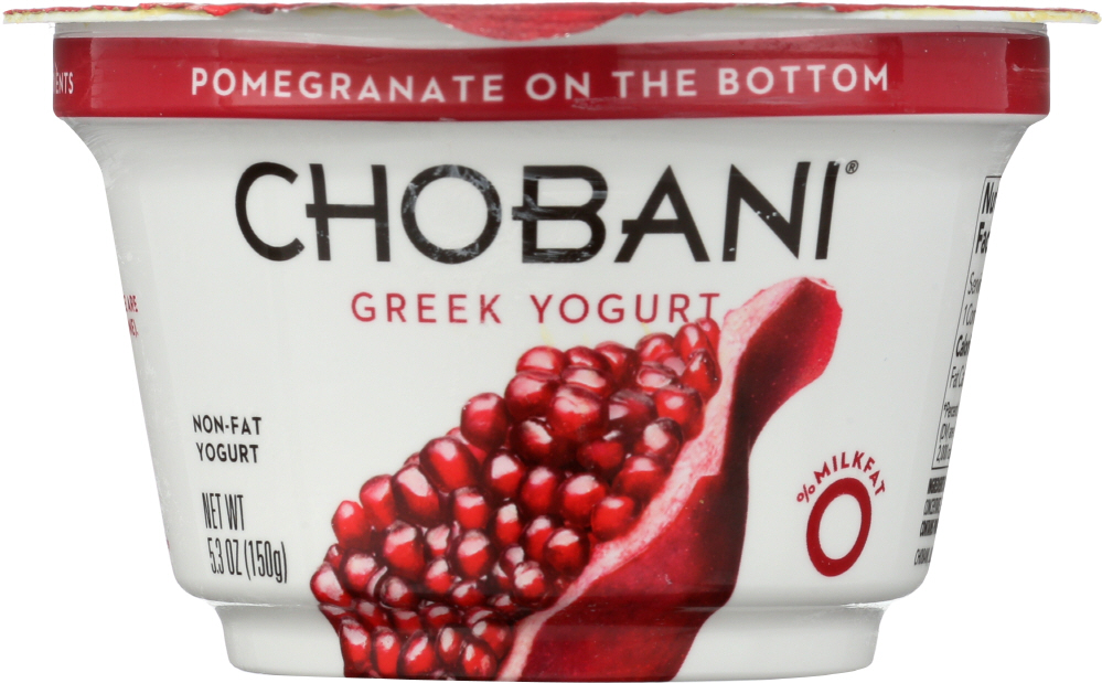 Chobani Yogurt, Greek, Nonfat, Pomegranate On The Bottom 5.3 Oz