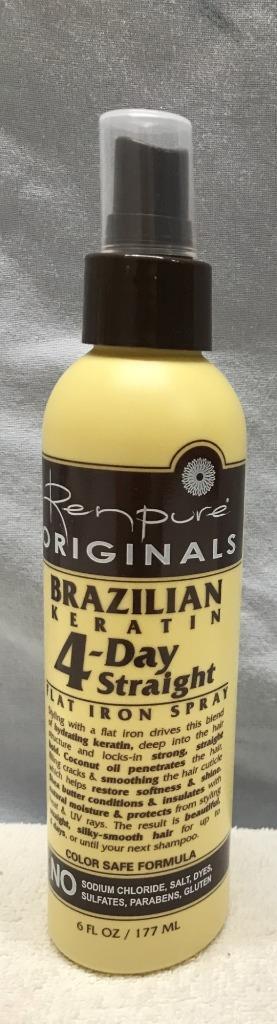 Renpure Originals BRAZILIAN Keratin 4-Day Straight FLAT IRON SPRAY 6 Fl Oz