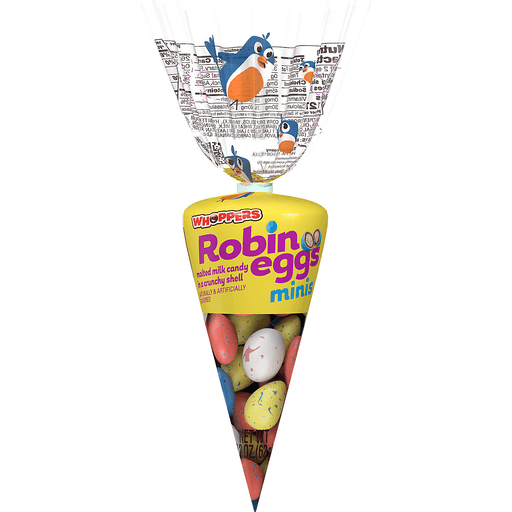 Whoppers Mini Robin Eggs Malted Milk Candy, Easter, 2.2 Oz, Carrot Bag