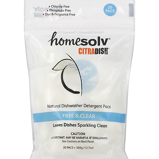 Homesolv Natural Dishwasher Detergent Pacs, Free And Clear