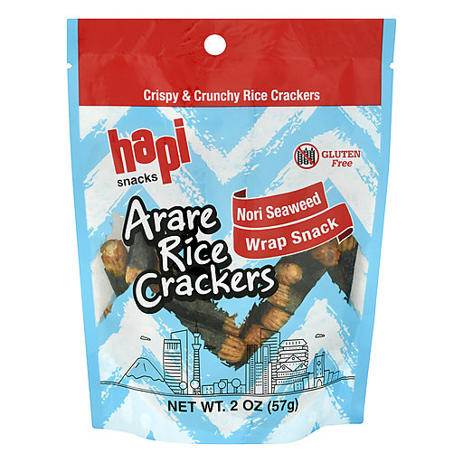 Hapi Arare Rice Crackers, Nori Seaweed, Wrap Snack 2 Oz