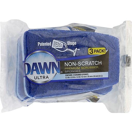 Dawn Ultra Scrubber Sponges, Non-Scratch, 3 Pack