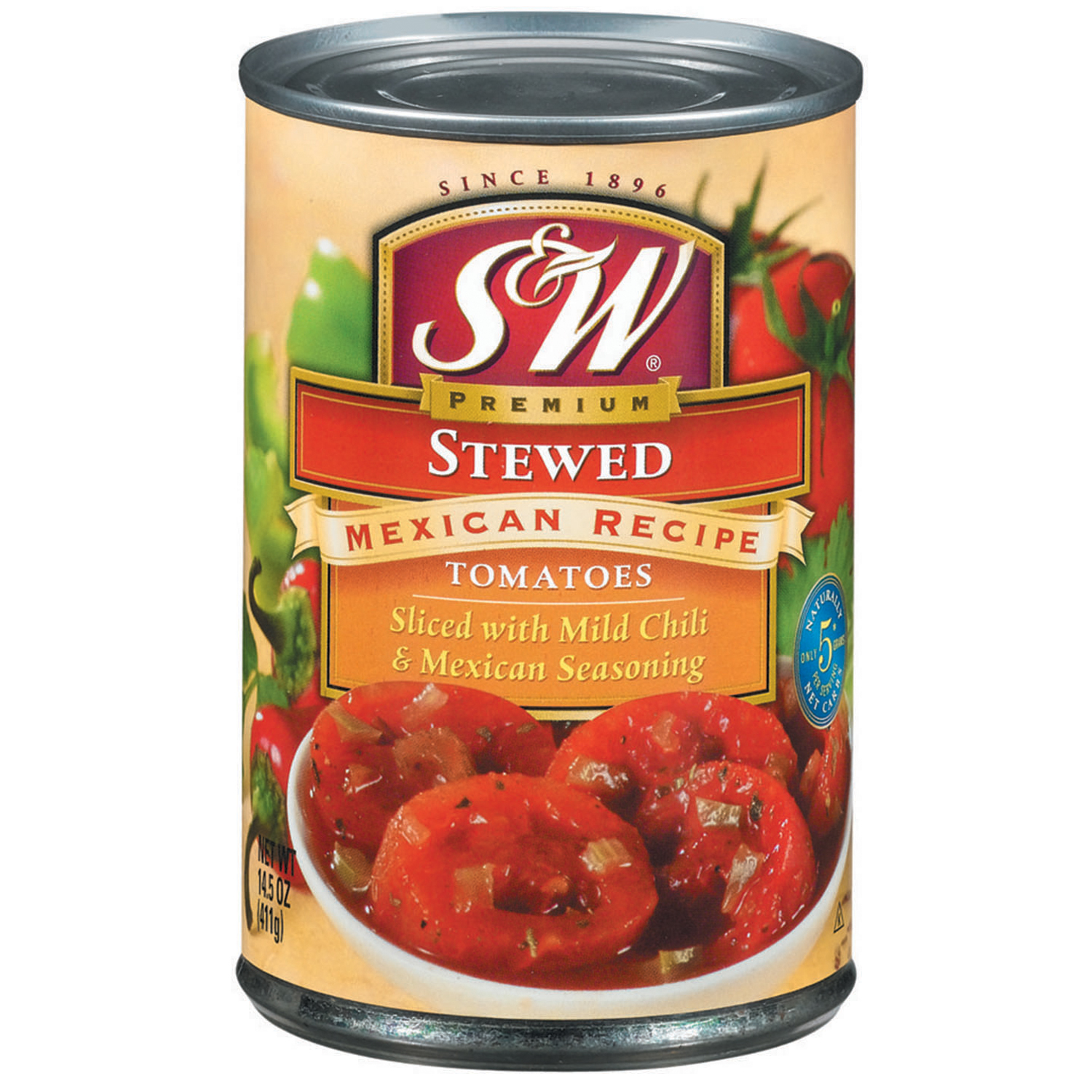 S&W Stewed Mexican Recipe Sliced Tomatoes 14.5 Oz. Can
