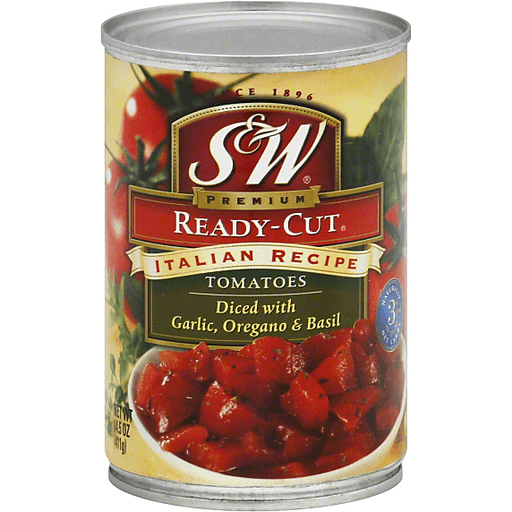 S&W Ready-Cut Diced Italian Recipe Tomatoes 14.5 Oz. Can