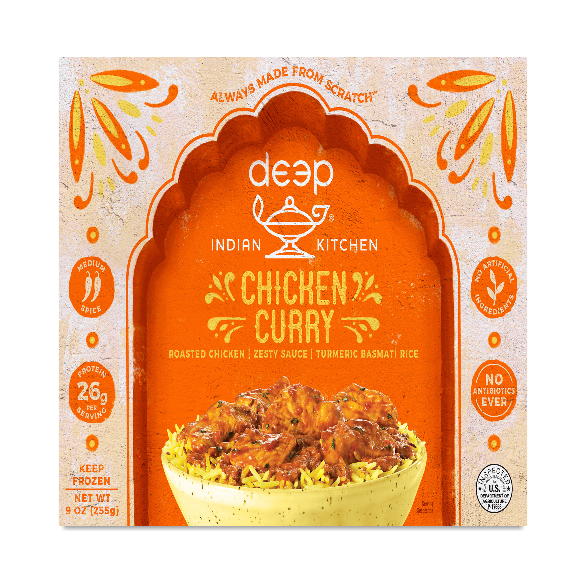 Deep Indian Kitchen TANDOOR CHEF: Chicken Curry With Seasoned Basmati Rice, 9 Oz