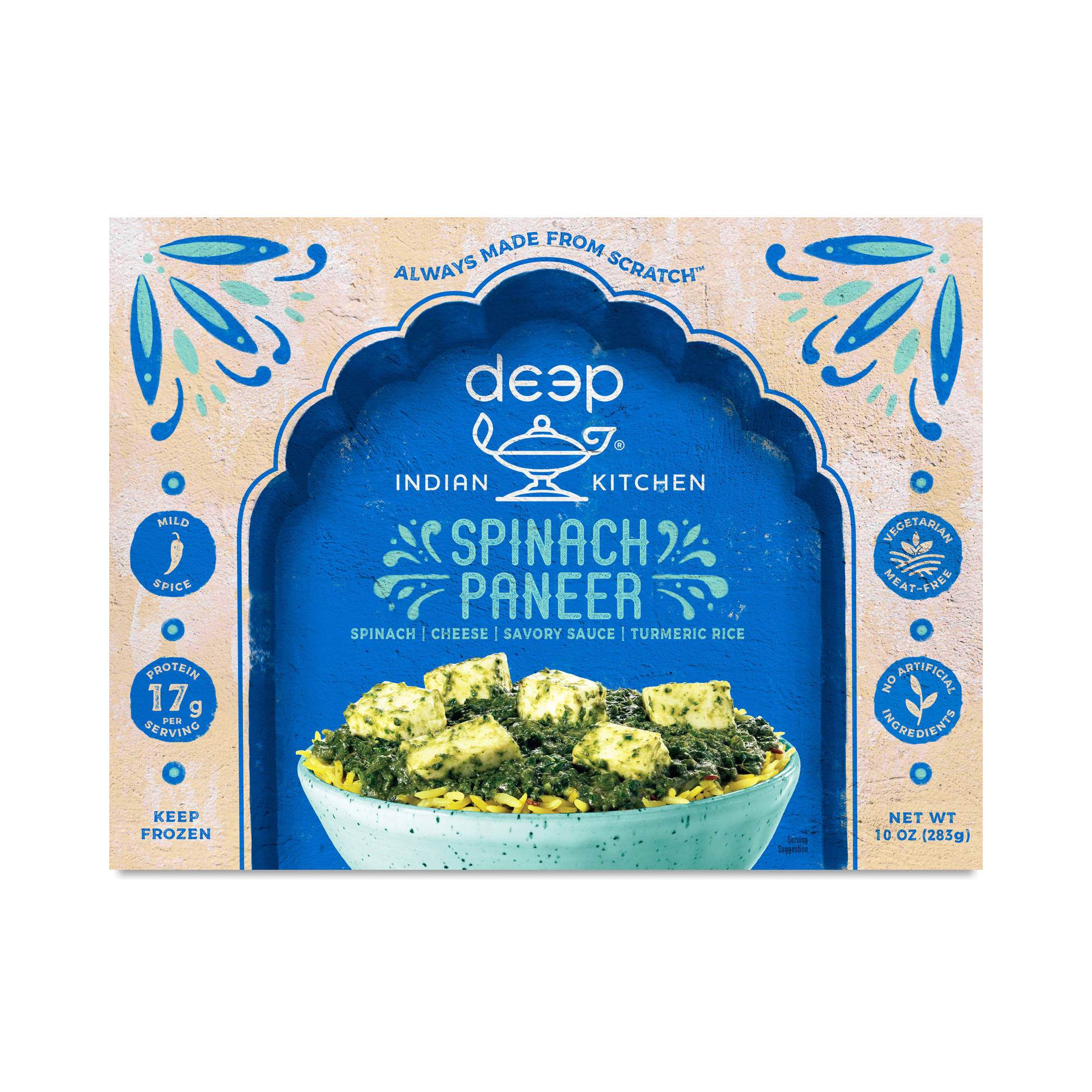 Deep Indian Kitchen Spinach Paneer, Mild Spice 9 Oz