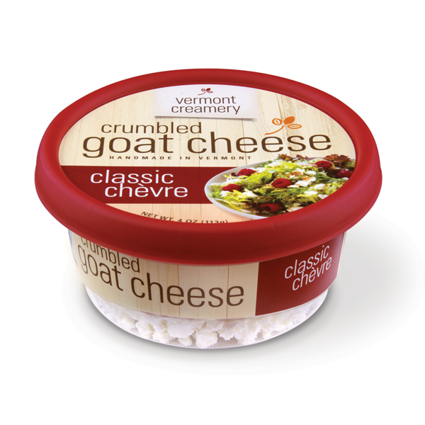 Vermont Creamery Classic Chevre Crumbled Goat Cheese 4 Oz. Tub