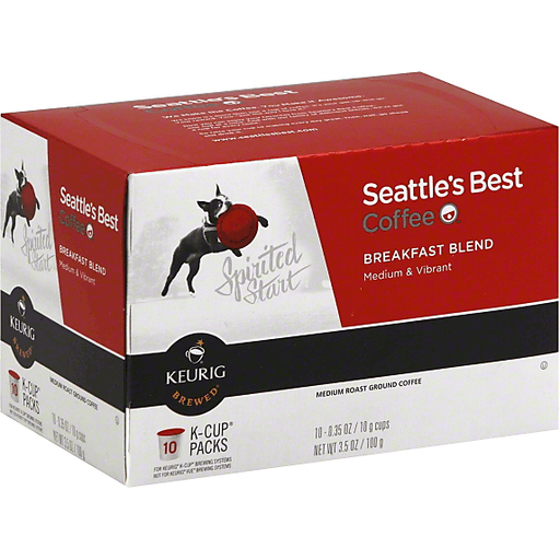 Seattle's Best Coffee Breakfast Blend Medium Roast Ground K Cup Pods 10 Ct Box