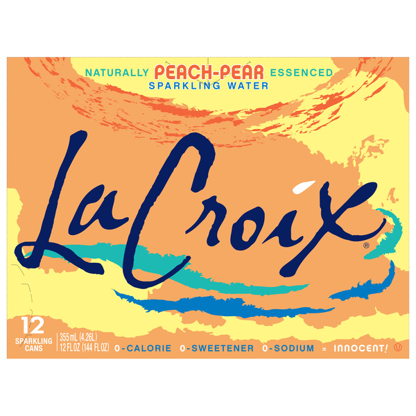 LaCroix Peach Pear Sparkling Water 12 Oz Cans