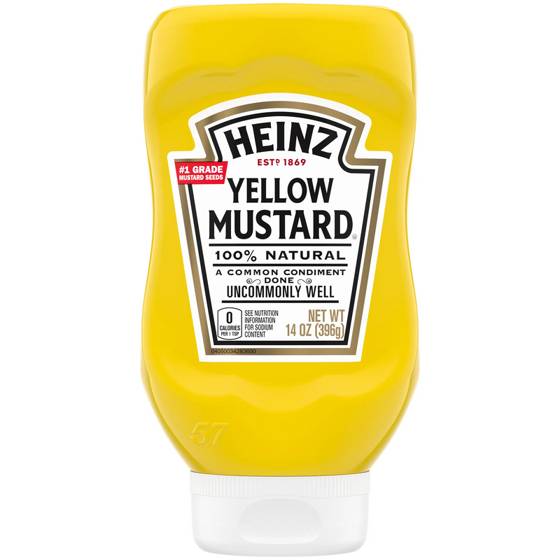 Heinz 100% Natural Yellow Mustard 14 Oz Bottle