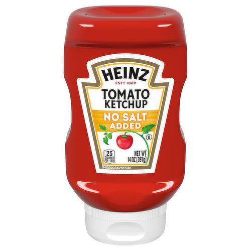 Heinz Tomato Ketchup No Salt Added, 14 Oz Bottle
