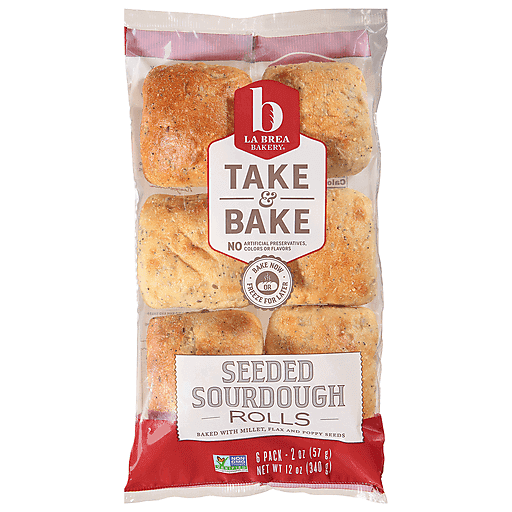 La Brea Bakery Take & Bake Seeded Sourdough Rolls, 6Pk, 12 Oz
