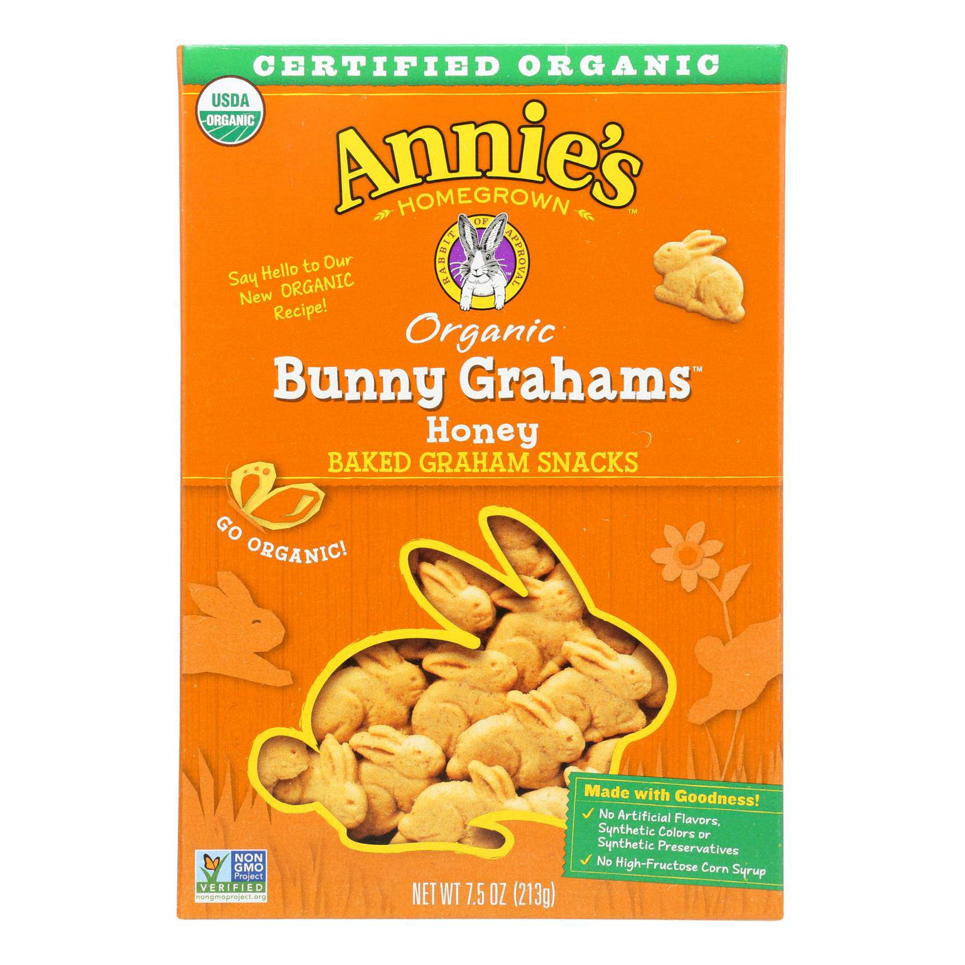 Annie's Homegrown Bunny Grahams Organic Honey Baked Graham Snacks