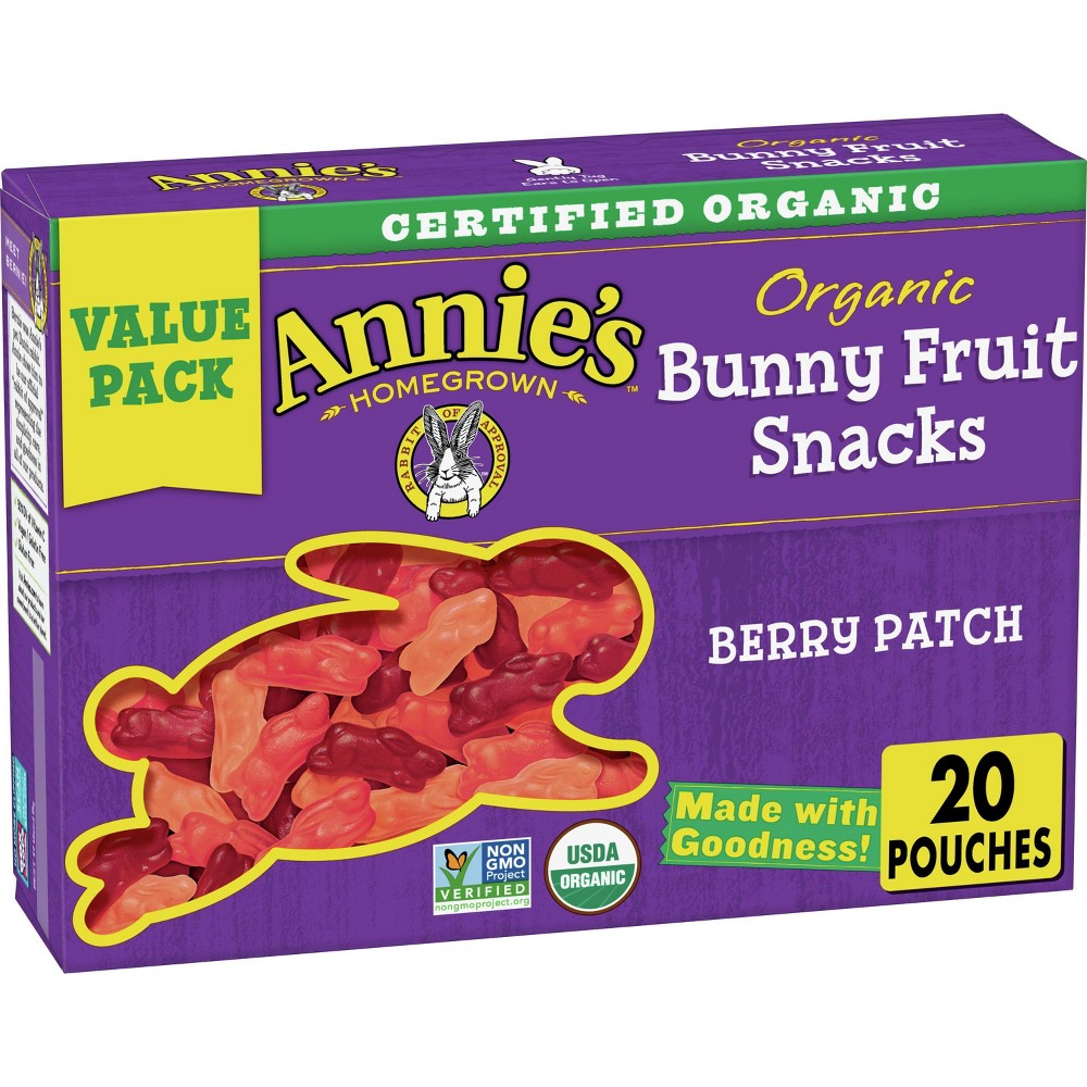 Annie's Bunny Fruit Snacks, Organic, Berry Patch, Value Pack