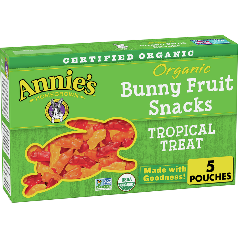 Annie's Gluten Free Organic Bunny Tropical Treat Fruit Snacks 5 Ct 4 Oz