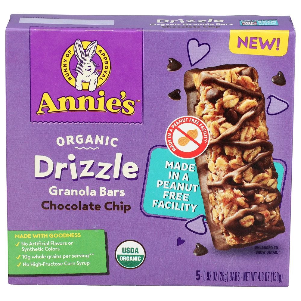 Annie's Organic Chocolate Chip Drizzle Granola Bars