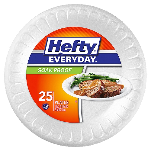 Hefty Everyday Plates, Soak Proof, 10.25 Inches