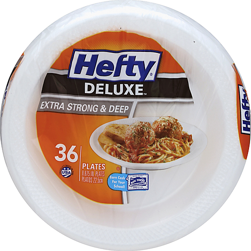 Hefty Deluxe Extra Strong & Deep 8.875 In. Plates 36 Ct Bag