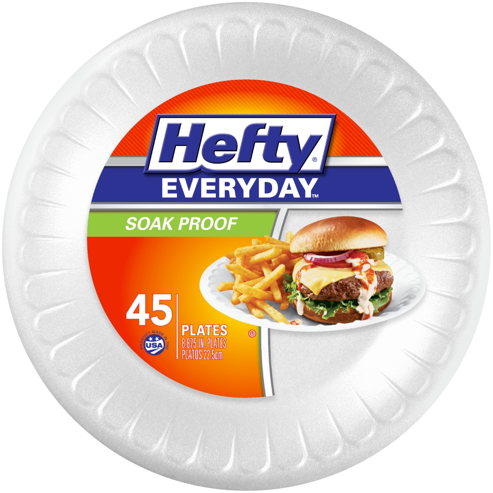 Hefty Everyday Soak Proof 8.875 In. Plates 45 Ct Bag