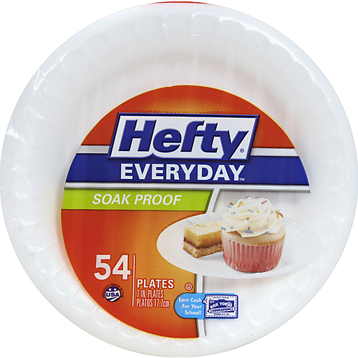 Hefty Everyday Soak Proof 7 Inch White Foam Snack Plates