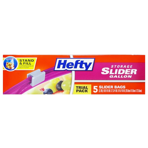 Hefty Storage Bags Slider 5ct Gallon Siz-whole