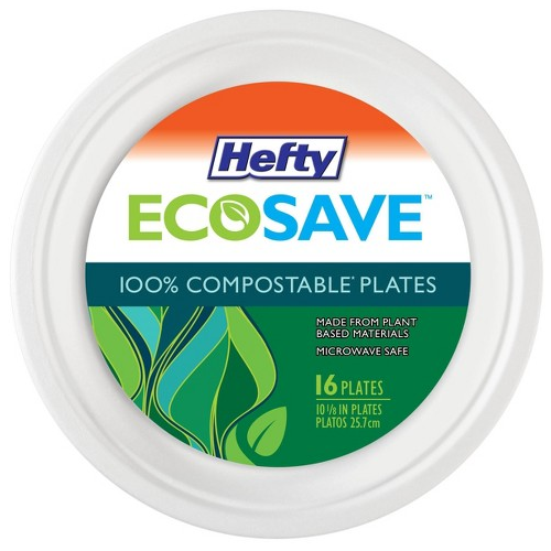 Hefty Plates, Compostable, 10.125 Inches