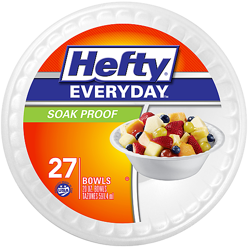 Hefty Everyday Soak Proof 20 Oz. Bowls 27 Ct Pack