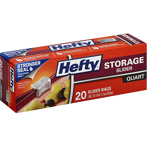 Hefty Quart Storage Slider Bags 20 Ct Box