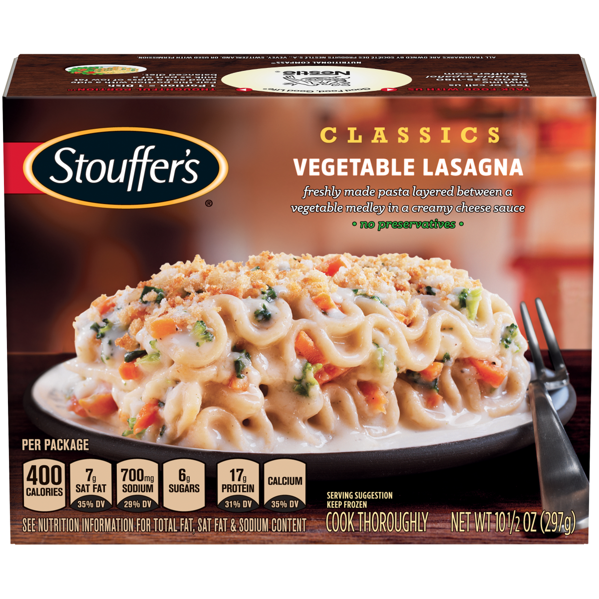 Stouffer's Lasagna, Veggie Lovers 10.5 Oz