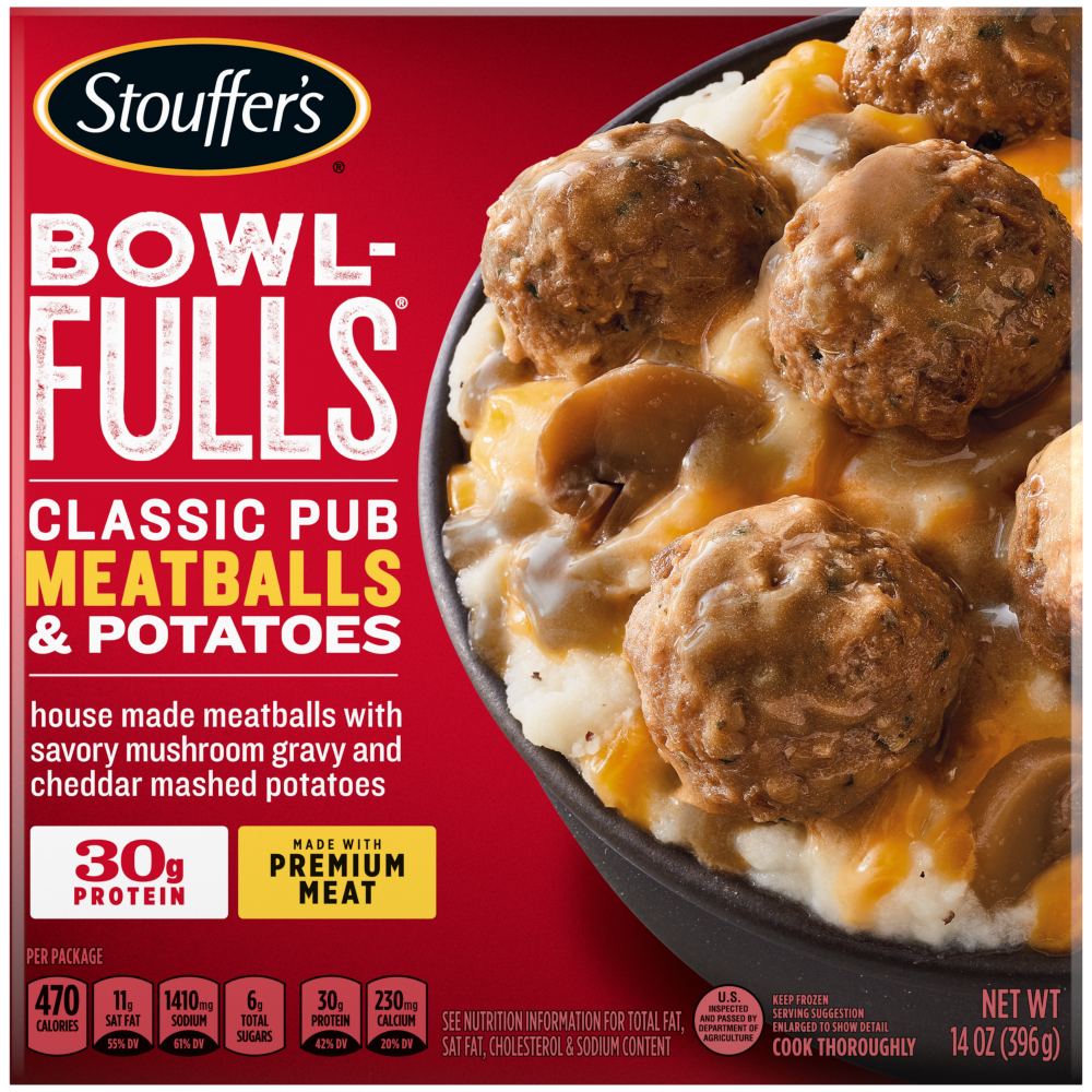 Stouffer's Bowl-Fulls Classic Pub Meatballs & Mashed Potatoes Bowl Frozen Meal