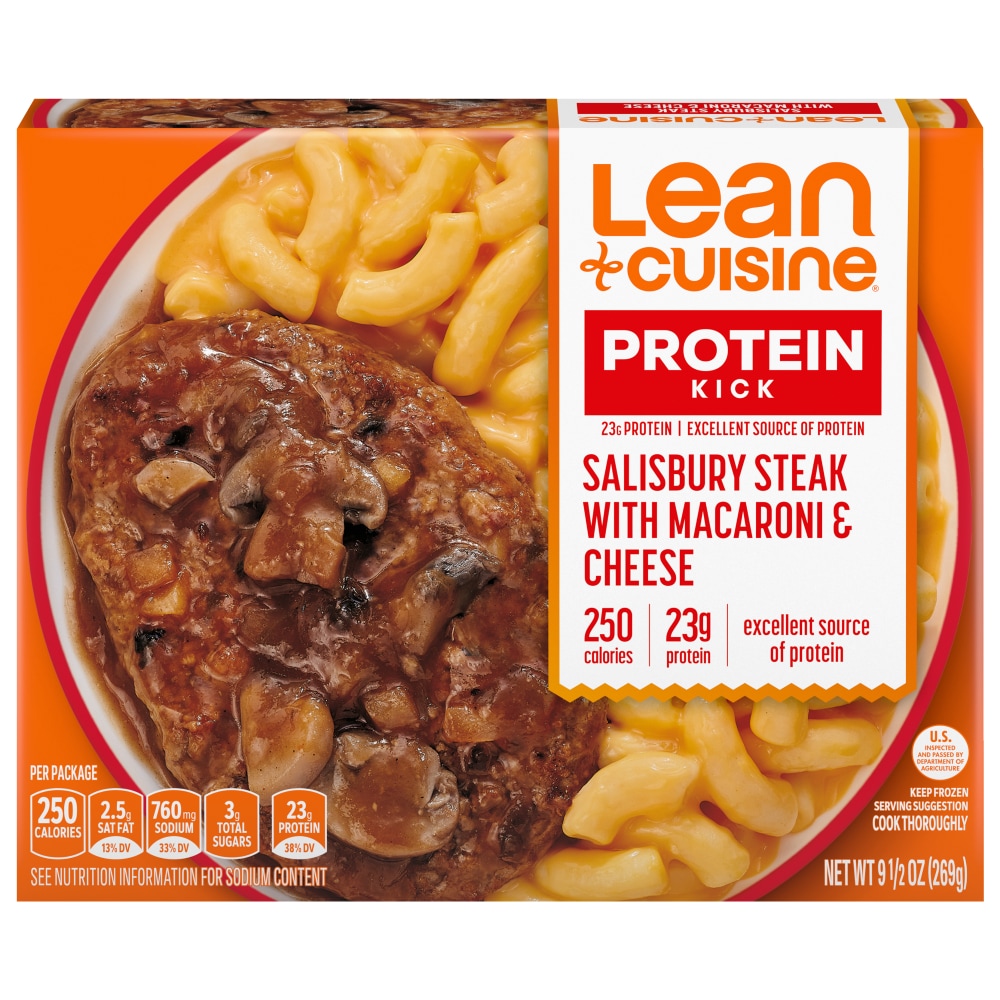 Lean Cuisine Protein Kick Frozen Salisbury Steak With Macaroni & Cheese - 9.5oz