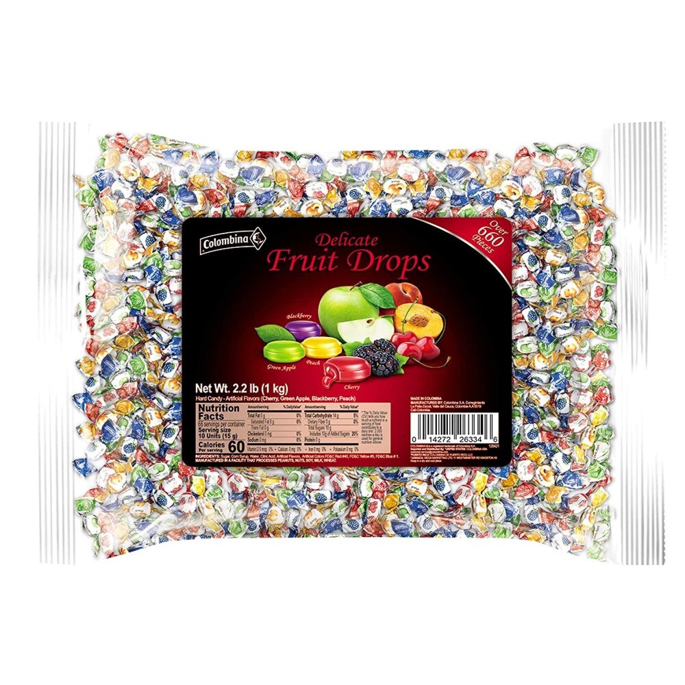 Colombina Hard Candy, Fruit Drops, Delicate