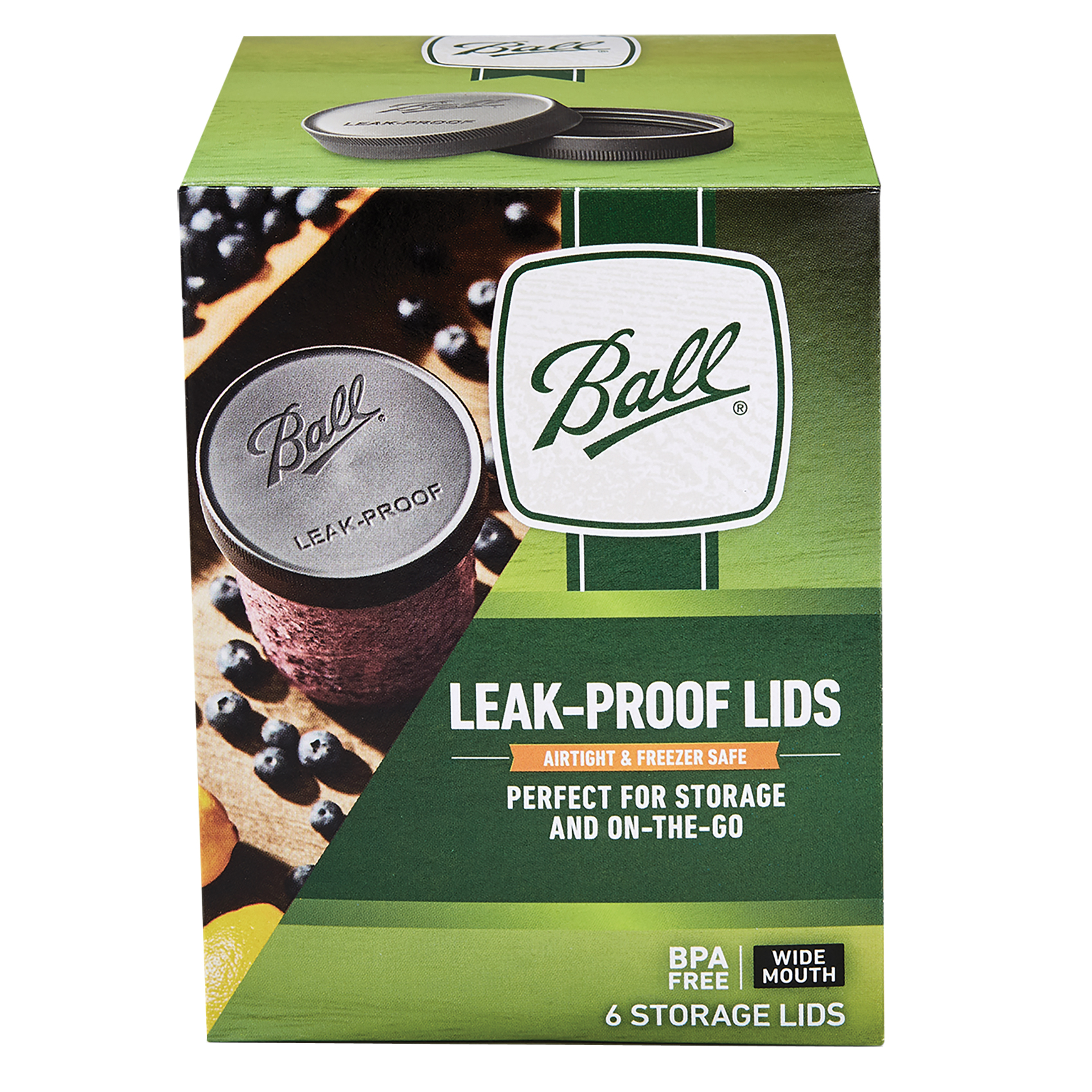 Ball One-Piece Leak-Proof Wide Mouth Storage Lid Plastic